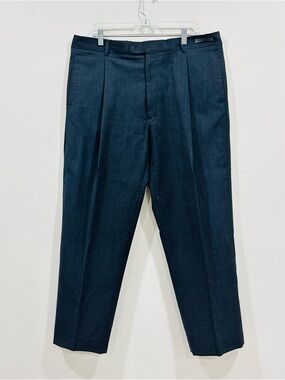 Giorgio Cosani Pants Mens 40 Grey Wool Pleated HighRise Lightweight Slash Pocket